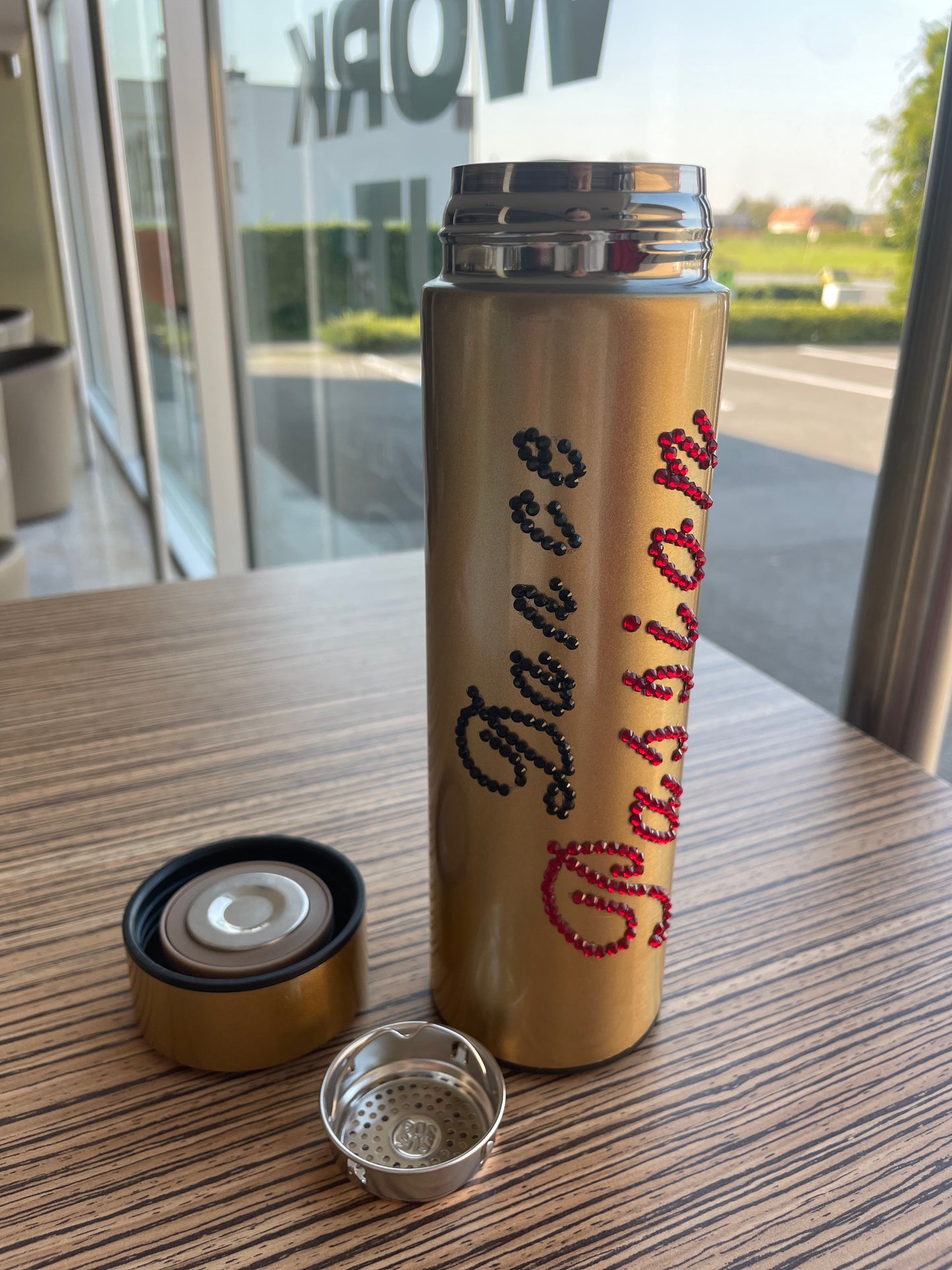 Drinkfles met steentjes